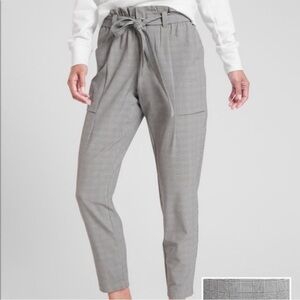 Athleta Gray Plaid Skyline Trouser Pant